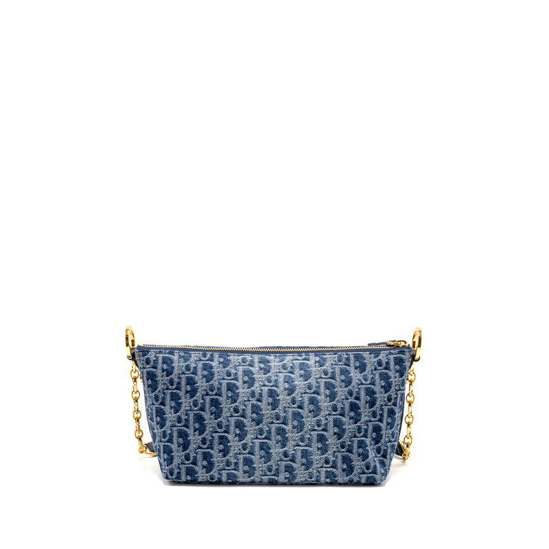 Dior DiorStar Oblique Hobo Bag Denim Blue GHW