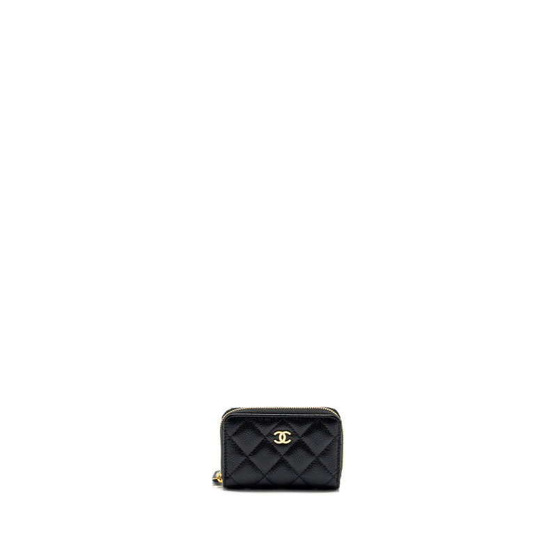 Chanel Zip Card holder caviar black GHW (microchip)