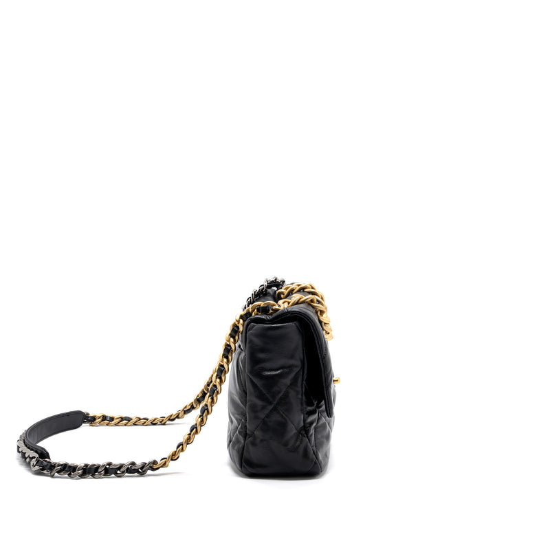 CHANEL MEDIUM 19 BAG GOATSKIN BLACK MULTICOLOUR HARDWARE