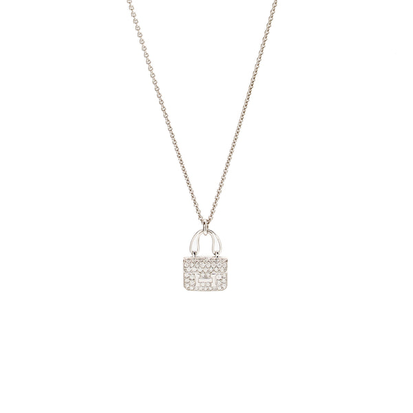 Hermes Constance Amulette Pendant White Gold Diamonds