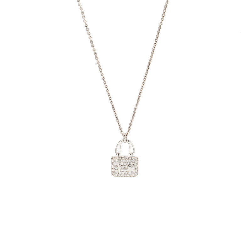 Hermes Constance Amulette Pendant White Gold Diamonds