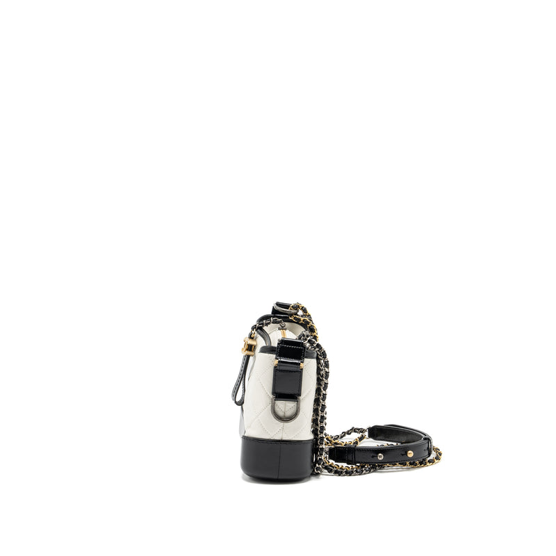 Chanel Small Gabrielle Hobo Bag Aged Calfskin White MultIcolour Hardware