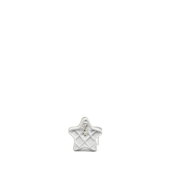 Chanel Mini Star Coin Purse Calfskin Silver LGHW(Microchip)