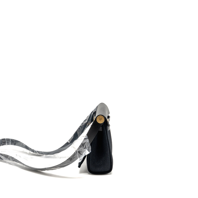 Hermes Herbag Mini Canvas / Hunter Black GHW Stamp W