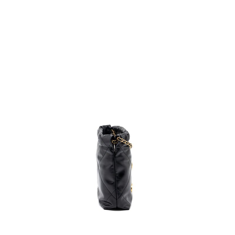 Chanel Mini 22 Bag Shiny Calfskin Black GHW (microchip)