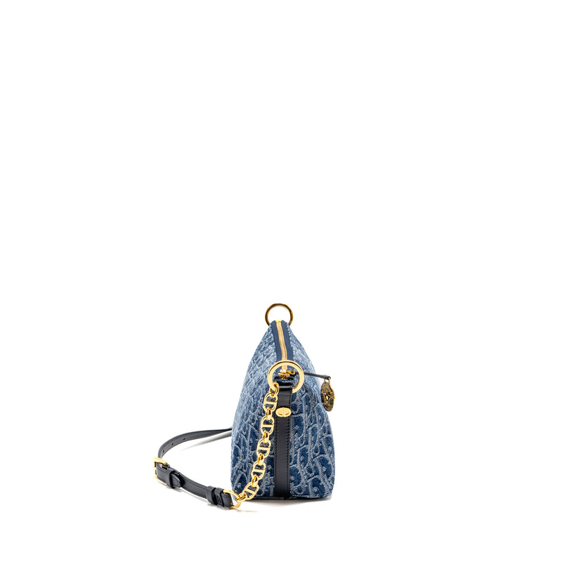 Dior DiorStar Oblique Hobo Bag Denim Blue GHW