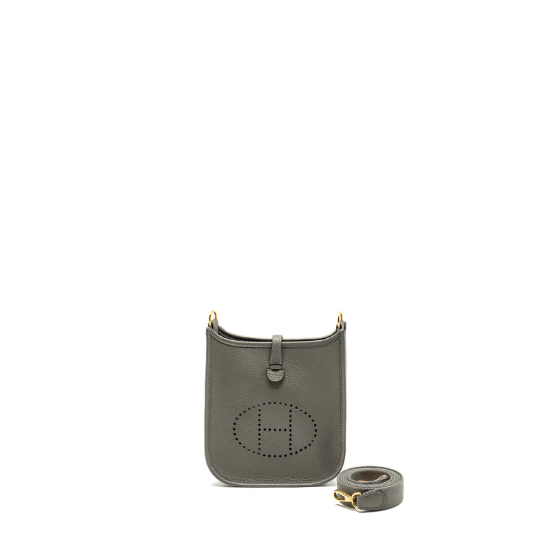 Hermes Mini Evelyne Clemence Gris Meyer GHW Stamp B