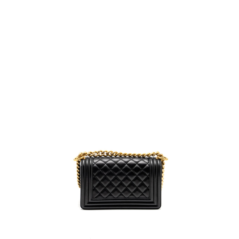 Chanel Small Boy Bag Calfskin Black GHW (Microchip)