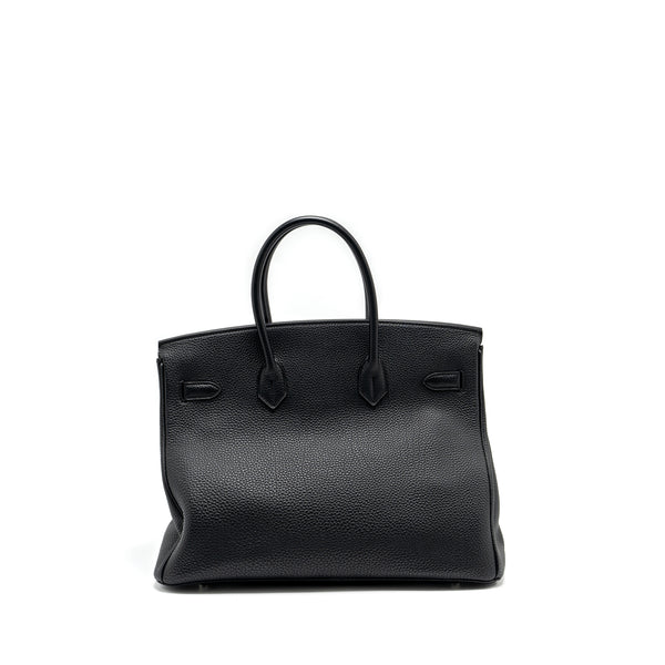Hermes Birkin 35 togo black SHW stamp square Q