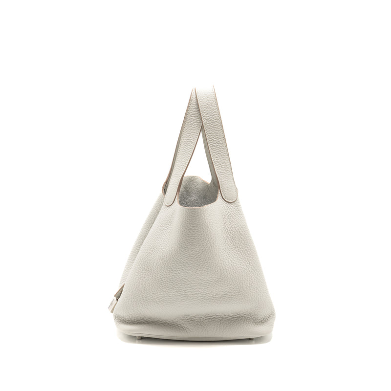 Hermes Picotin 22 Lock Bag Clemence 80 Gris Perle SHW Stamp Y