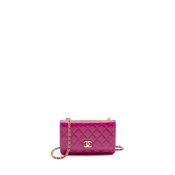 Chanel Trendy CC Wallet on Chain Lambskin Fuchsia GHW