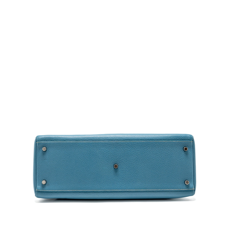 Hermes Shoulder Kelly Clemence Blue Jeans SHW Stamp Square N