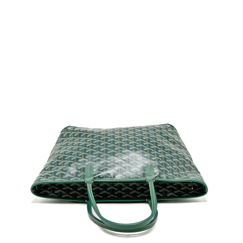 Goyard Artois PM Handbag Goyardine Canvas/Calfskin Green SHW