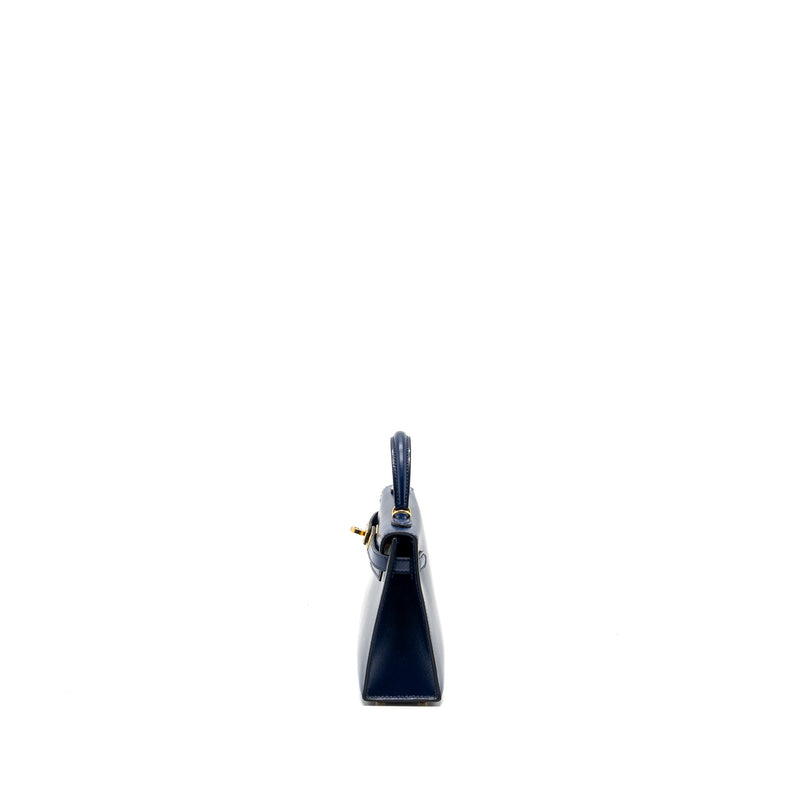 hermes mini kelly II box calfskin blue Saphir GHW stamp U