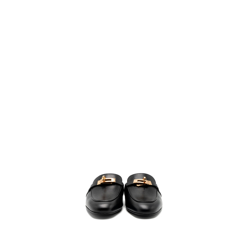 Hermes Size 37 oz mule goatskin black RGHW