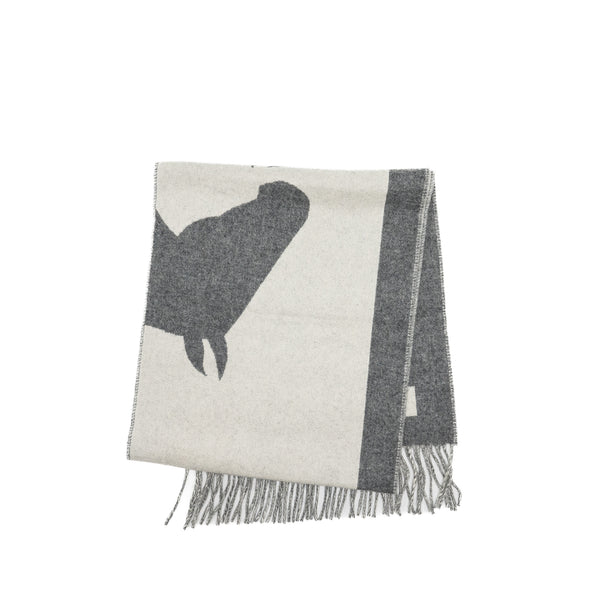 Hermes Casque Love Story Muffler Cashmere Gris Clair/ Ivoire