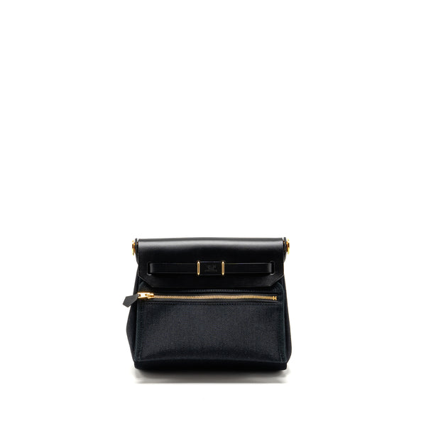 Hermes Herbag Mini Canvas / Hunter Black GHW Stamp W