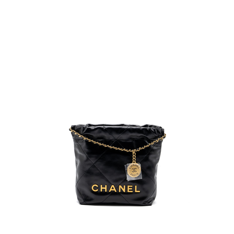 Chanel Mini 22 Bag White Calfskin Gold Hardware