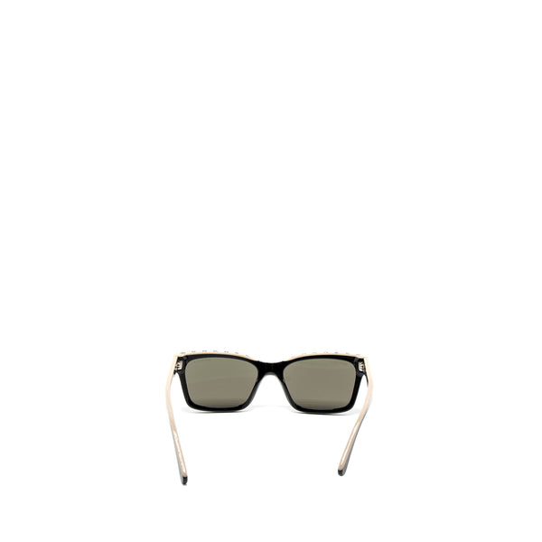 Chanel 5417 Square Sunglasses Black/Beige SHW