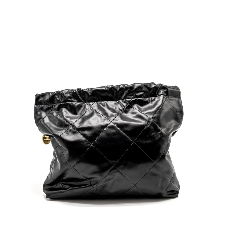 Chanel Medium 22 Bag Shiny Calfskin Black GHW (microchip)