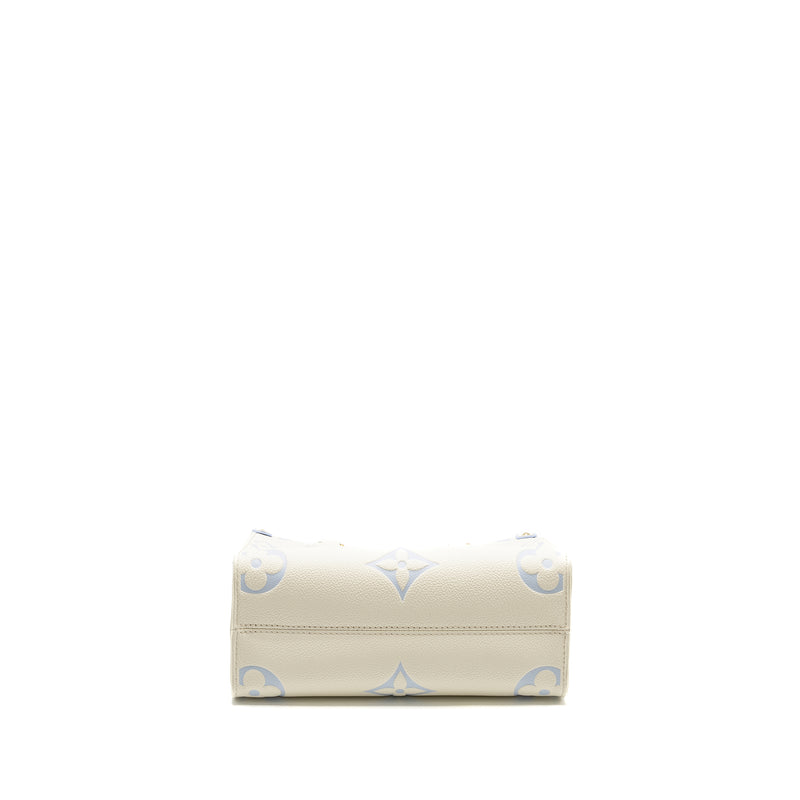 Louis Vuitton ONTHEGO PM Bicolour Monogram Empreinte Latte/Candy Blue GHW