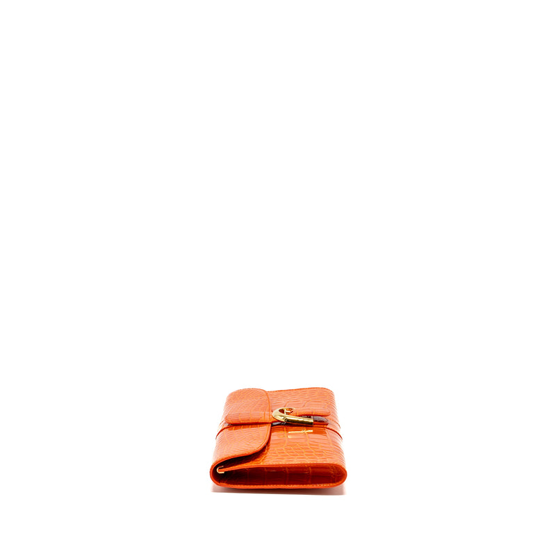 Delvaux Brilliant Pochette Alligator Paprika LGHW