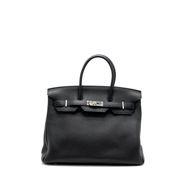Hermes Birkin 35 togo black SHW stamp square Q