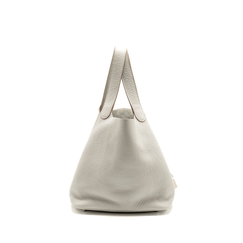 Hermes Picotin 22 Lock Bag Clemence 80 Gris Perle SHW Stamp Y