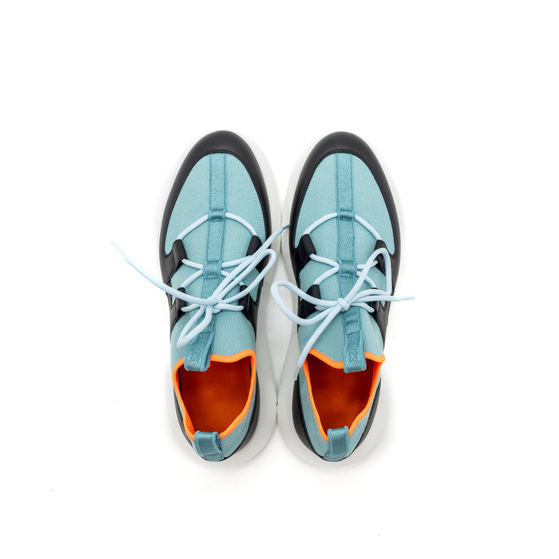 Hermes size 43 duel sneakers blue / black multicolour