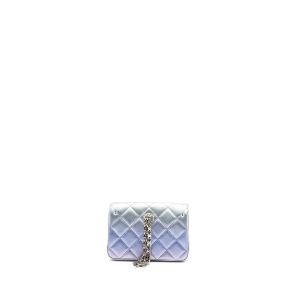 Chanel Clutch Calfskin Iridescent Multicolour with Multicolour and Silver Hardware (Microchip)