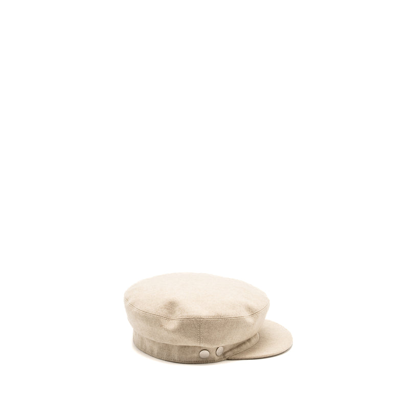 Hermes Size 59 Vauban Cap Cashmere Beige SHW