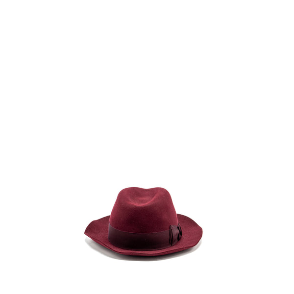 Hermes size 57 chapeau en lapin hat burgundy