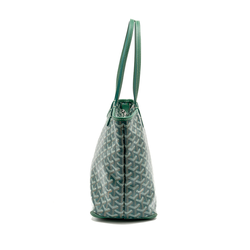 Goyard Artois PM Handbag Goyardine Canvas/Calfskin Green SHW