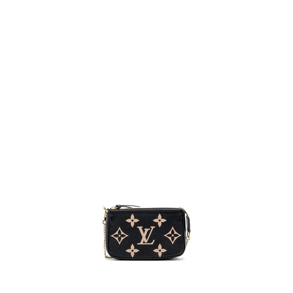 Louis Vuitton Mini Pochette Accessories Monogram Empreinte Black/ Beige GHW