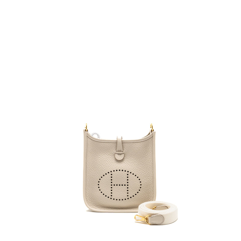 Hermes Mini Evelyne Clemence Craie GHW Stamp W