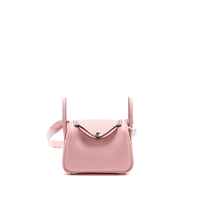 Hermes mini lindy II clemence 3Q rose sakura SHW stamp K