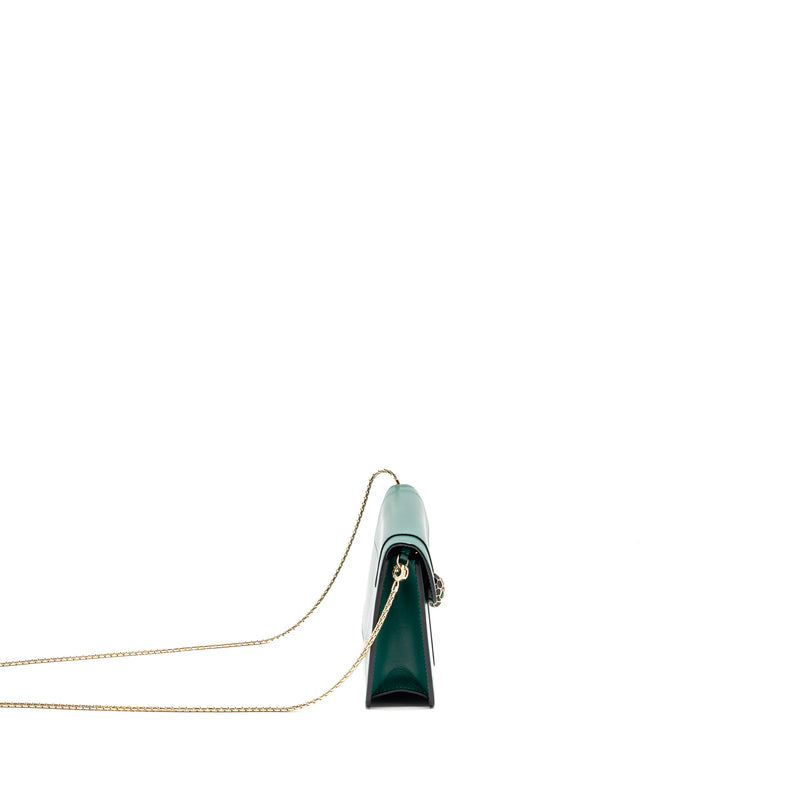 Bvlgari Serpenti Forever Wallet on Chain Calfskin Green LGHW