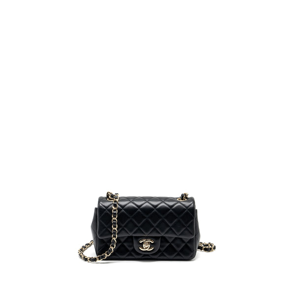 Chanel Mini Rectangular Flap Bag Lambskin Black LGHW