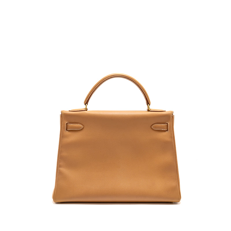 Hermes Kelly 32 Epsom Naturel Sable GHW Stamp Square A