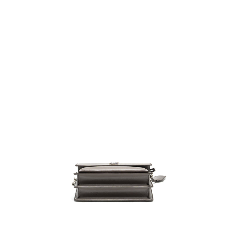 SAINT LAURENT / YSL Medium Sunset Bag Calfskin Grey SHW