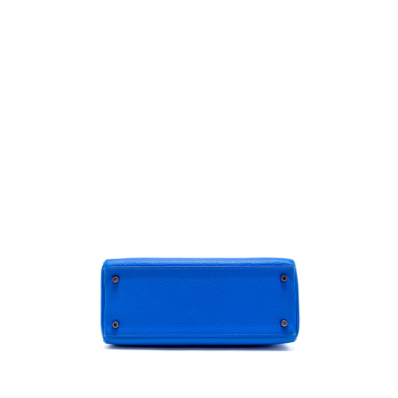 Hermes Kelly 28 Clemence Blue Hydra SHW Stamp Square P
