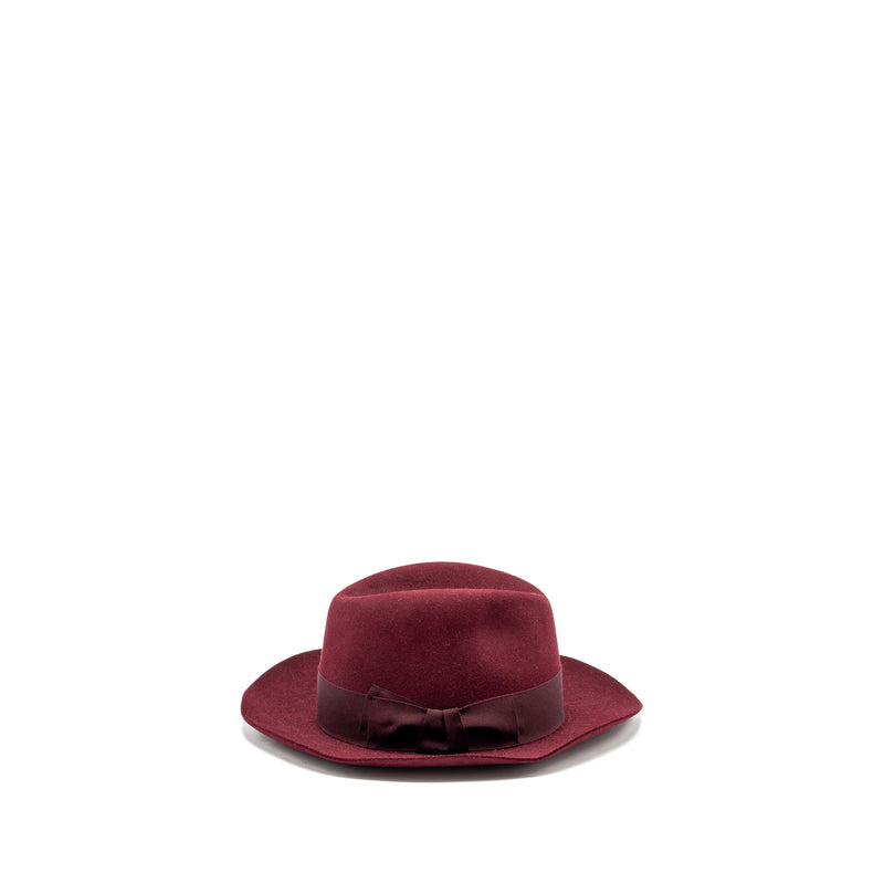 Hermes size 57 chapeau en lapin hat burgundy