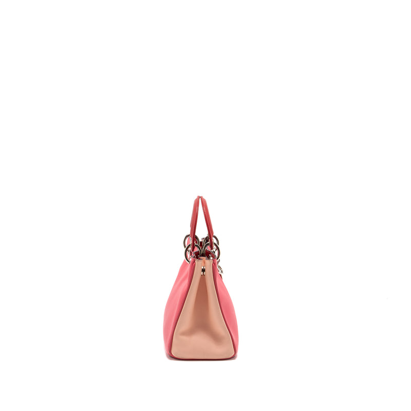 Dior Mini Diorissimo Tote Bag Calfskin Dark Pink/Light Pink SHW