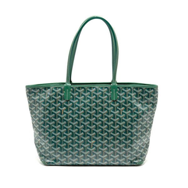 Goyard Artois PM Handbag Goyardine Canvas/Calfskin Green SHW
