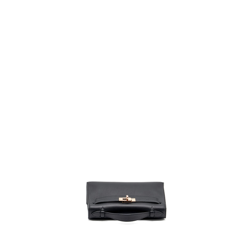 Hermes Kelly Pochette Swift Black RGHW Stamp Z
