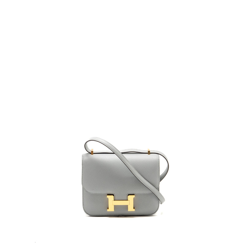 Hermes Mini Constance Epsom 8U Bleu Glacier GHW Stamp W