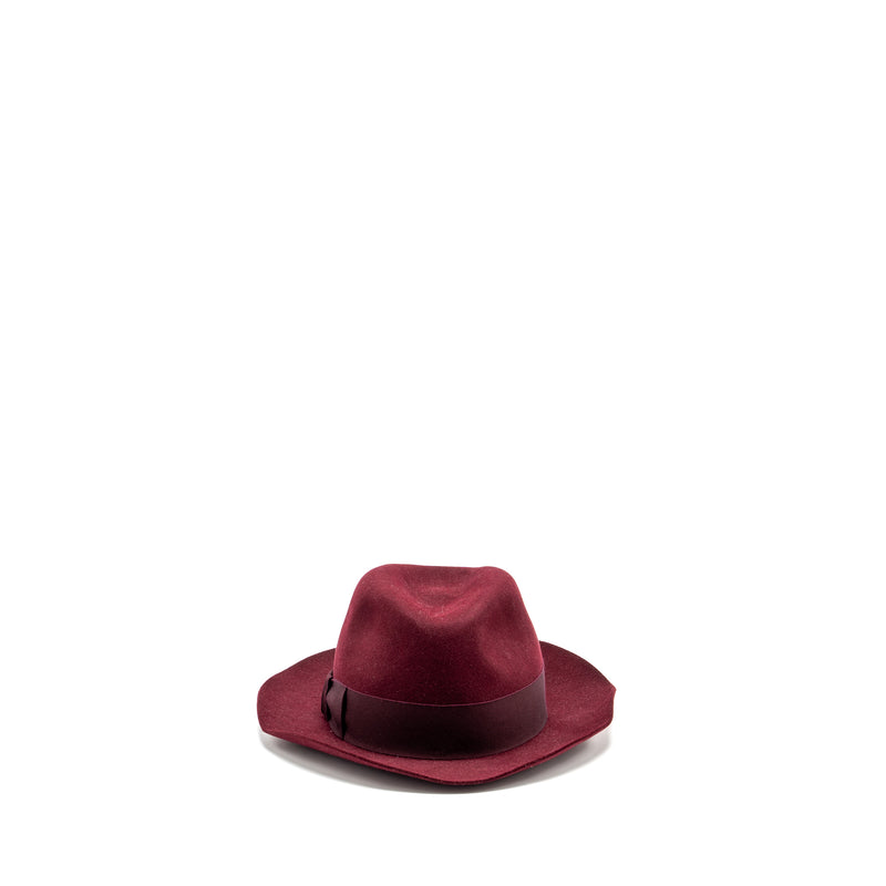 Hermes size 57 chapeau en lapin hat burgundy