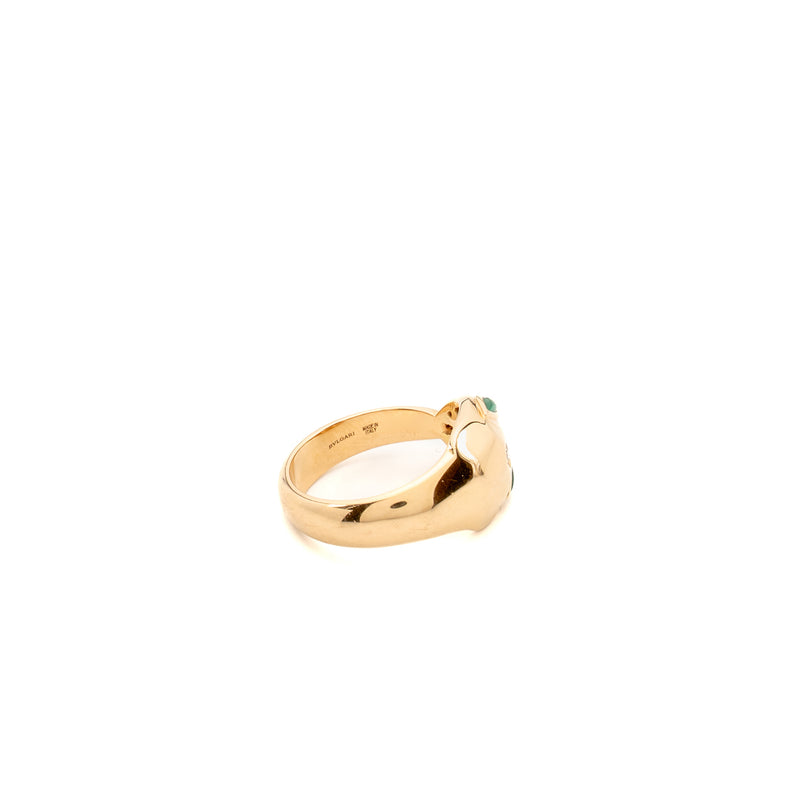 Bvlgari Size 50 Serpenti Ring Rose Gold, Diamond / Malachite