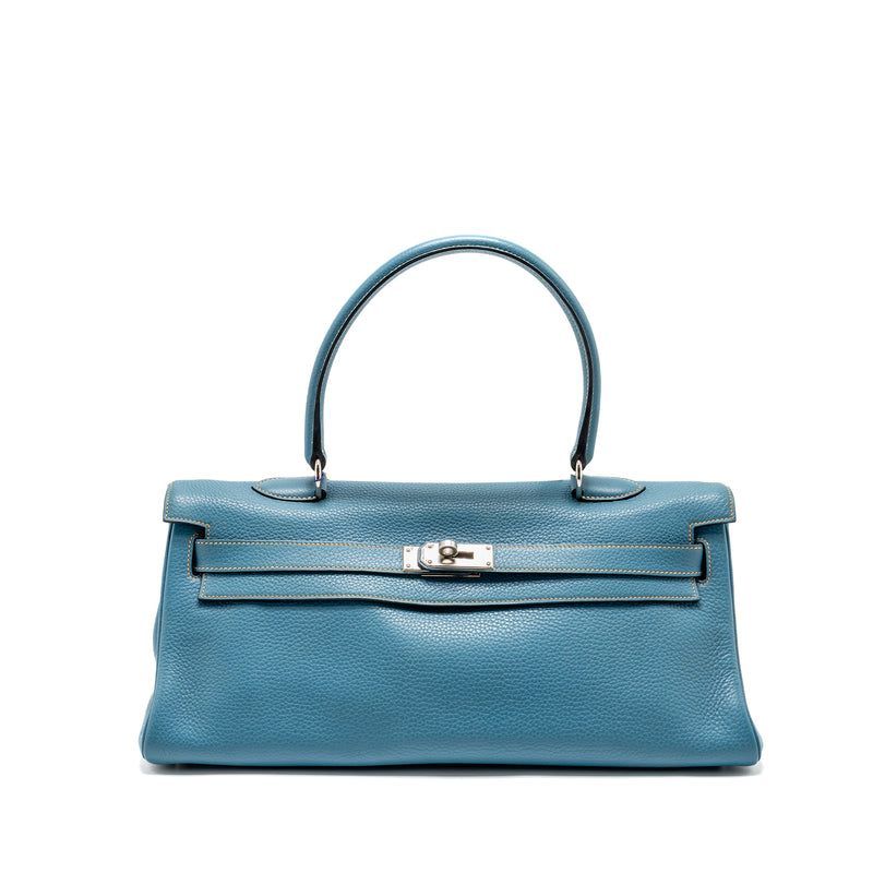 Hermes Shoulder Kelly Clemence Blue Jeans SHW Stamp Square N