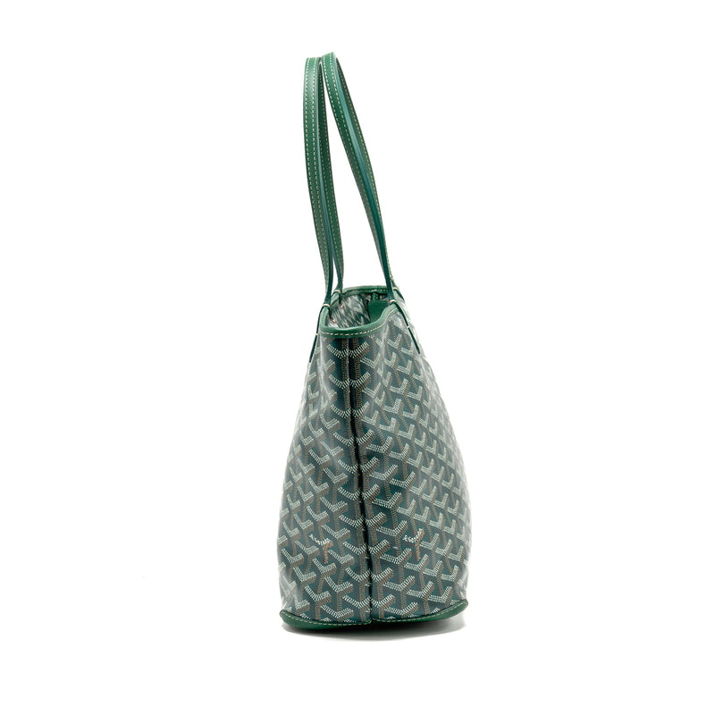 Goyard Artois PM Handbag Goyardine Canvas/Calfskin Green SHW